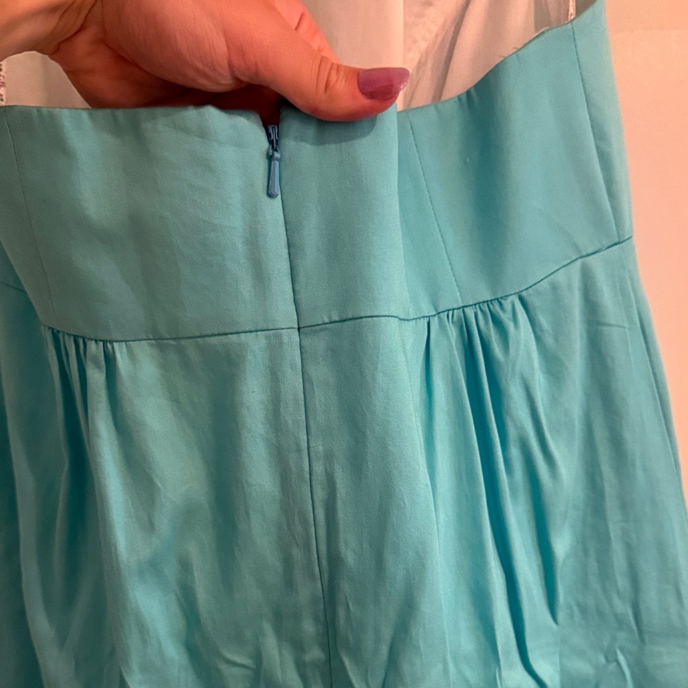 Lilly Pulitzer Turquoise Halter Dress with Lace - Picture 5 of 10